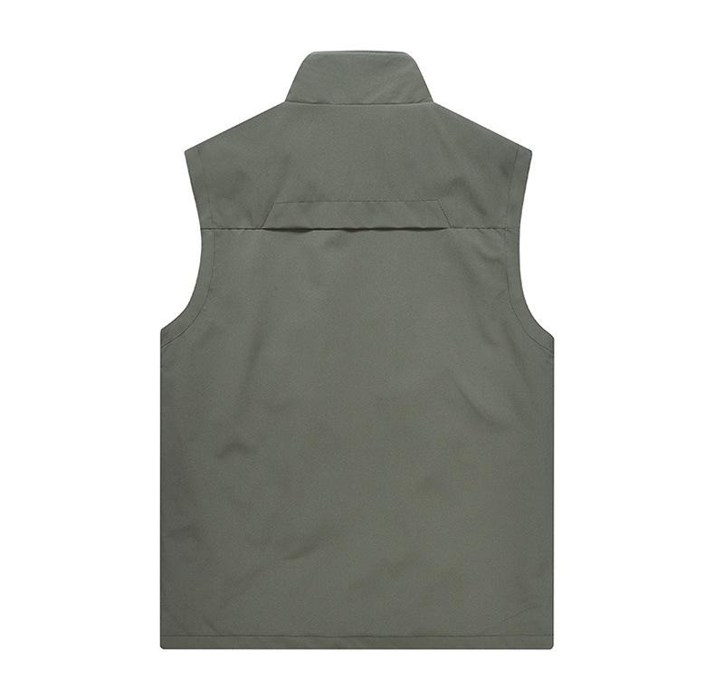 Men's Spring Breathable Outdoor Fishing Vest with Stand Collar and Logo