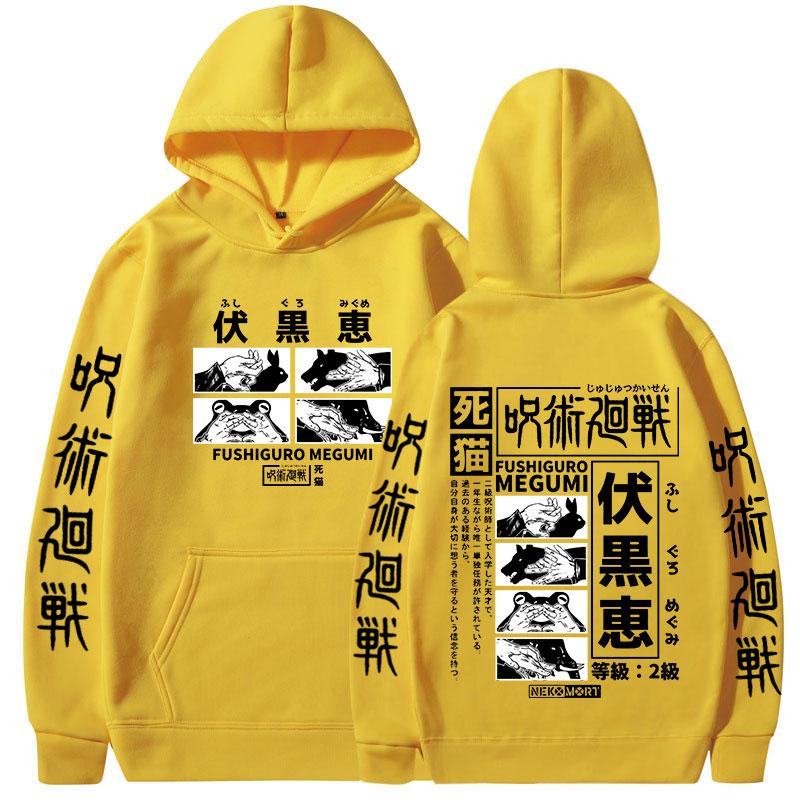 Anime Jujutsu Kaisen Fushiguro Megumi Graphic Hoodies Vintage Oversized Hooded Cool Long Sleeves Hoodie Men Women Clothes