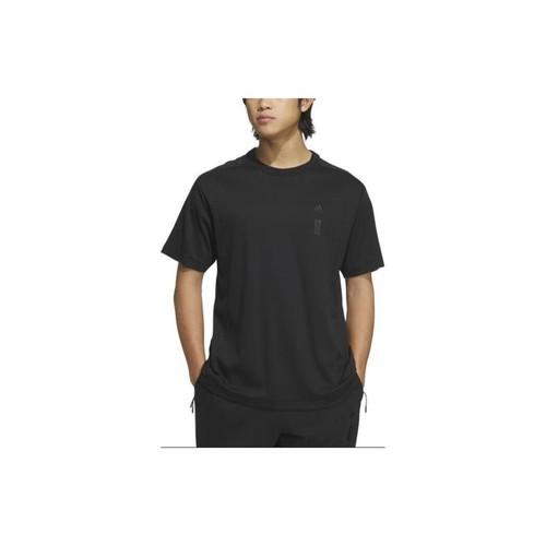 adidas Solid Color Sports Casual Short-sleeve Crew Neck T-shirt for Men, Black