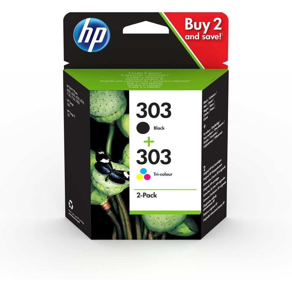 HP 303 Ink Cartridge Combo Pack Black and Tri-Color Black/tricolore