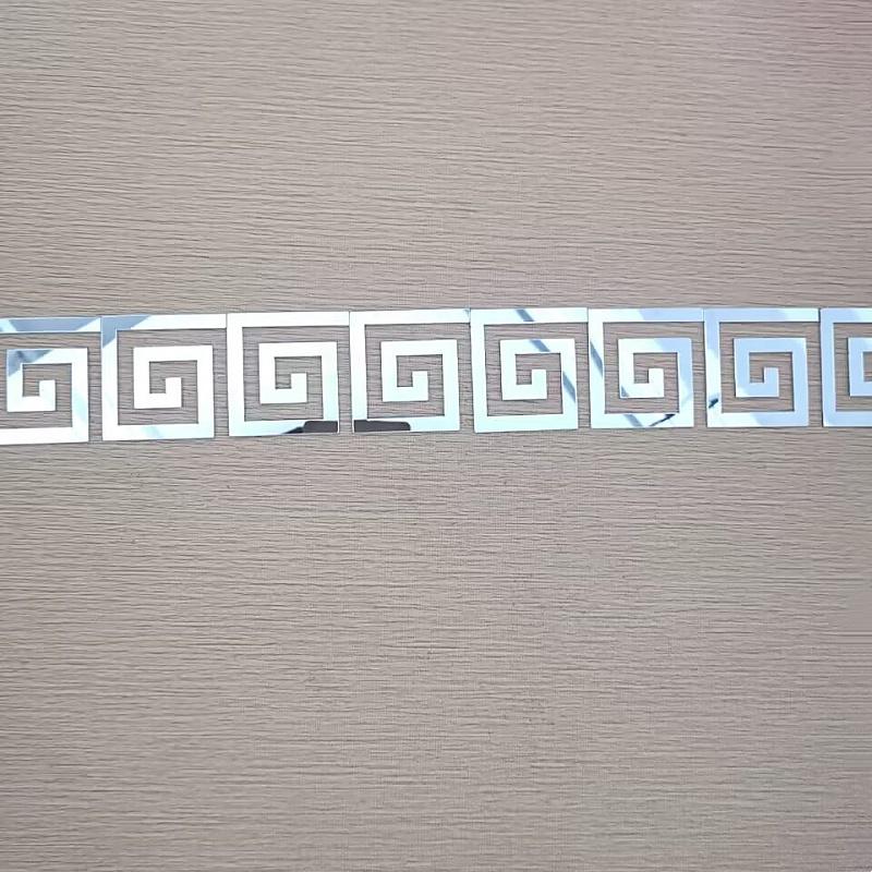 30Pcs 5*5cm  Mirror Sticker 3D Waist Line Building Border Acrylic Mirror Wall Stickers for Living Room Home Decor