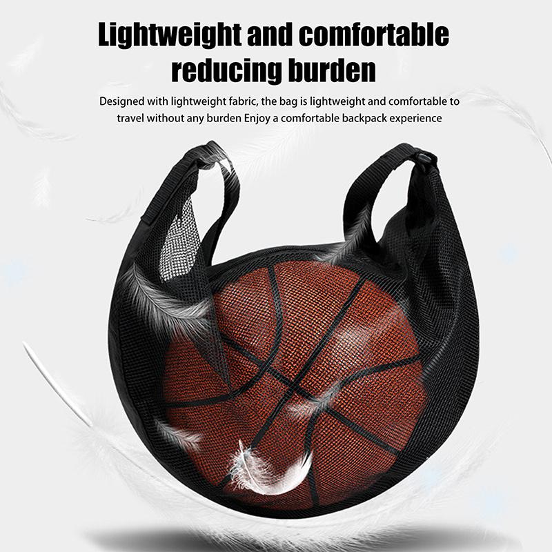 1pc Mesh Basketball Bag with Zipper Pocket & Drawstring Sling - Durable Oxford Fabric, Secure Storage for Sports Equipment