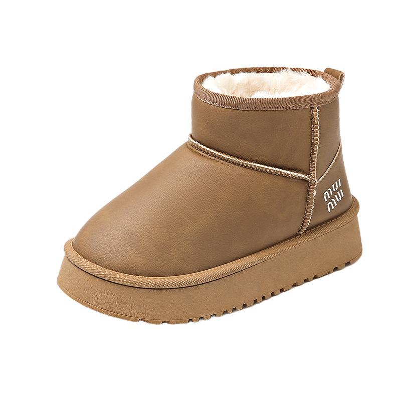 2025 snow boots women's new non-slip winter warm piled thickened classic short snow cotton boots women's cotton shoes