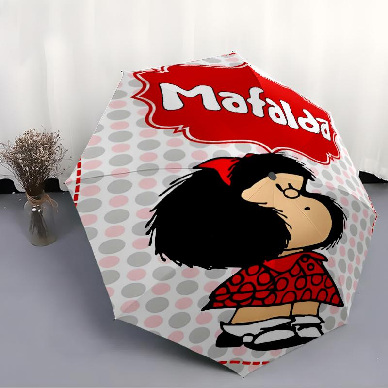 1pc Mafalda2 Umbrella, Sun Protection, And UV Shielding. It Has Eight Sturdy Ribs for Outdoor Use And Perfect Gift