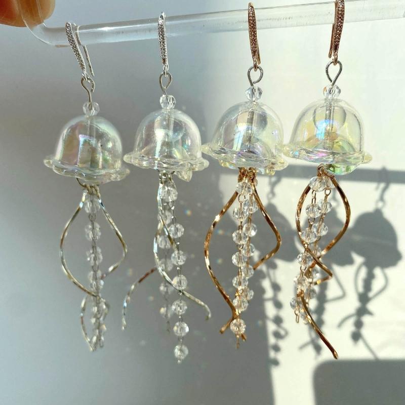 Fashion Jellyfish Tassels Drop Earrings Temperament Dangle Earrings Elegant Pendant Earring Party Jewelry Charm Earring