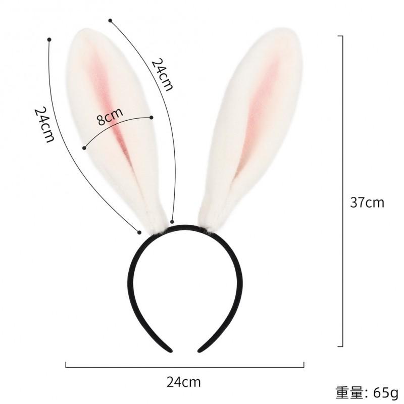 Handmade Plush Rabbit Ear Headband Cosplay Anime Convention Party Lolita Accessory Unisex Hair Band