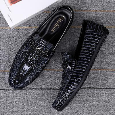 Trend Pailletten Herrenschuhe Luxus Krokodilmuster Slipper High-End Designer Echtes Leder Fahrschuhe Partyschuhe Mokassins