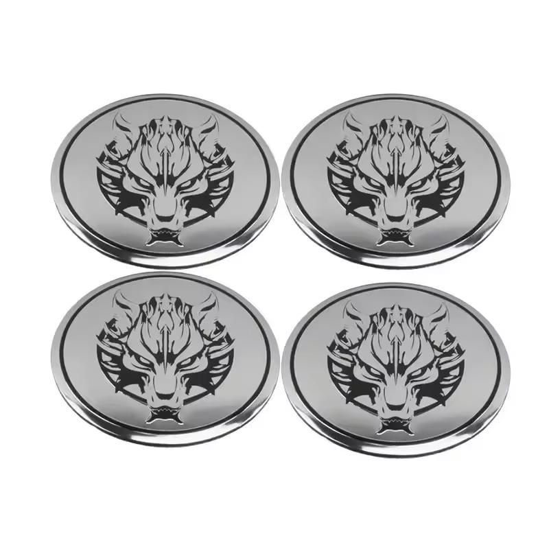 

4pcs 3D 56mm Wolf logo Universal car Wheel Center Hub Cap Auto Rim refit dust-proof badge covers styling accessories