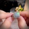 Luxury Jewelry 925 Silver Large Round Cut White Topaz CZ Diamond Couple Rings Women Wedding Bridal Ring Set