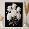 DIY White Rose Pearl Diamond Art Kits Without Frame 30x40cm Gem Art Diamond Painting Kits for Adults/Beginners Gift Idea Home Wall Decor