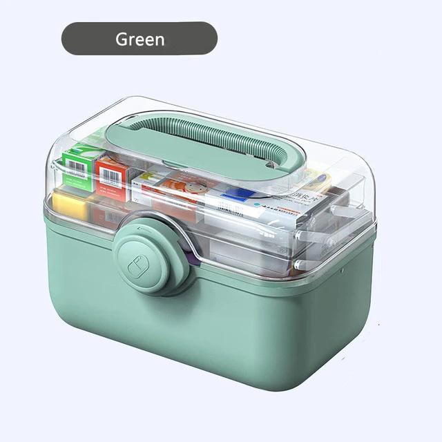 Erste-Hilfe-Koffer mit großer Kapazität, Pillen-Organizer-Etui, mehrschichtiger Tablettenaufbewahrungsbehälter, Medikamentenspender, tragbare Gesundheitswerkzeuge