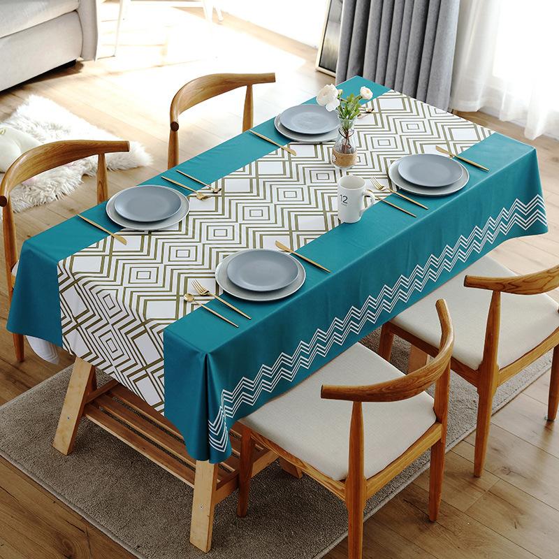 Geometric Floral Printed Rectangular Tablecloth For Table And Home Decoration Waterproof Coffee Tablecloth