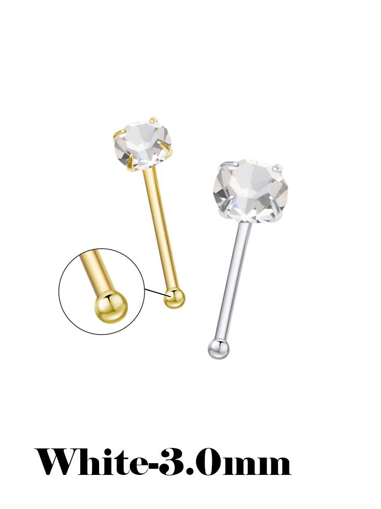 925 Silver Crystal Different Size Nose Studs Nose Piercing Body Jewelry Piercing Nez Pircing Nariz Joyería Corporal