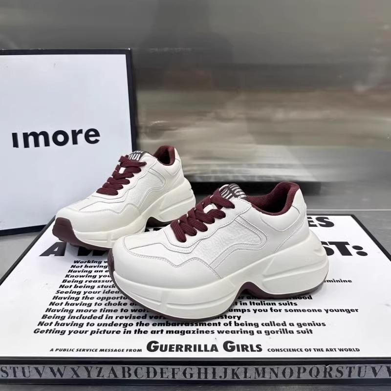 Leather platform dad shoes women's 2025 new spring and autumn autumn and winter women's shoes small white shoes women's casual sports shoes