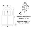 Master Lock Pack of 4 Brass Padlocks, Keyed Alike, 50x68x14 mm