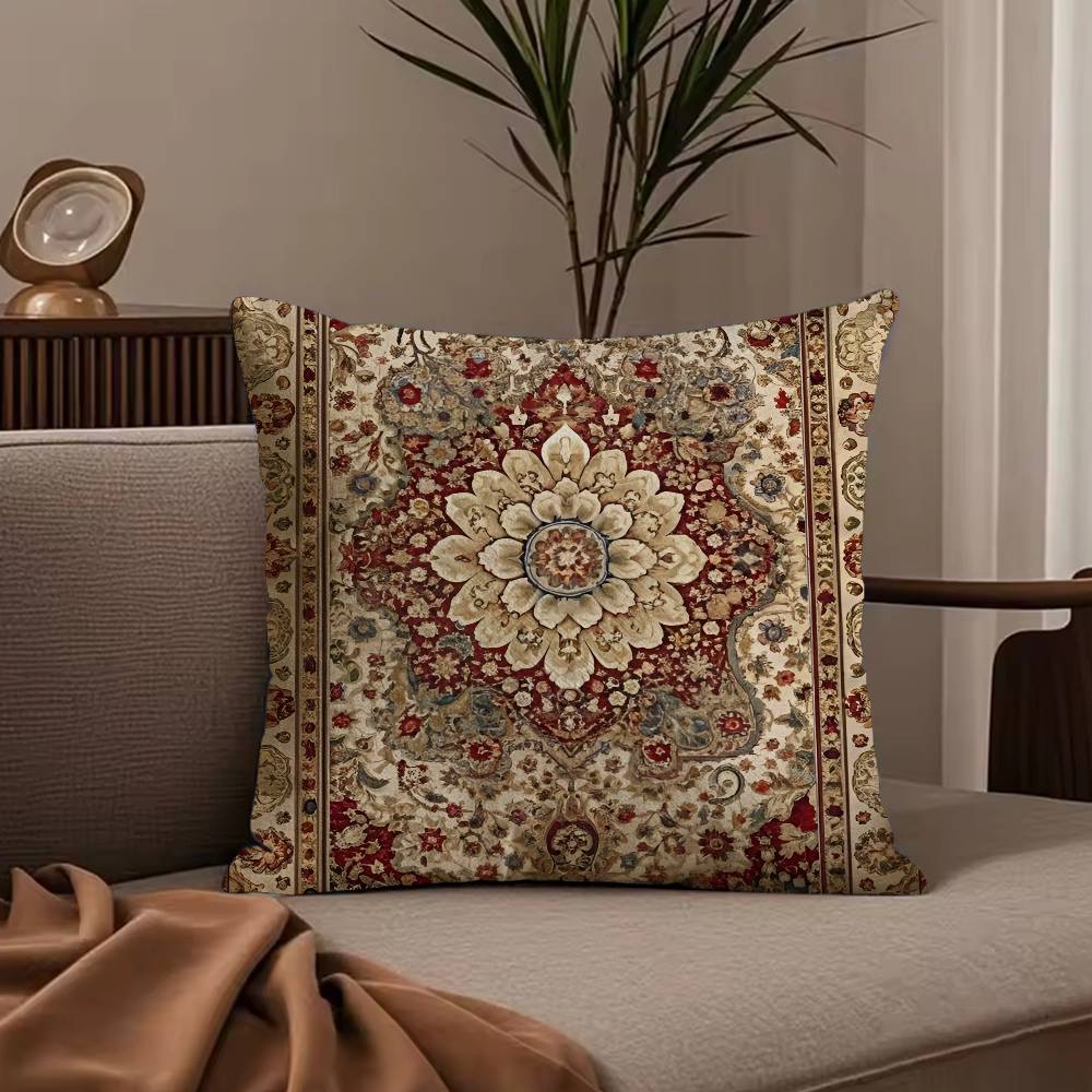 Turkish Kilim Navaho Vintage Pillow Case Anti-dustmite Pillowcase Invisible Zipper Silky Short Plush Sofa Cushion Cover
