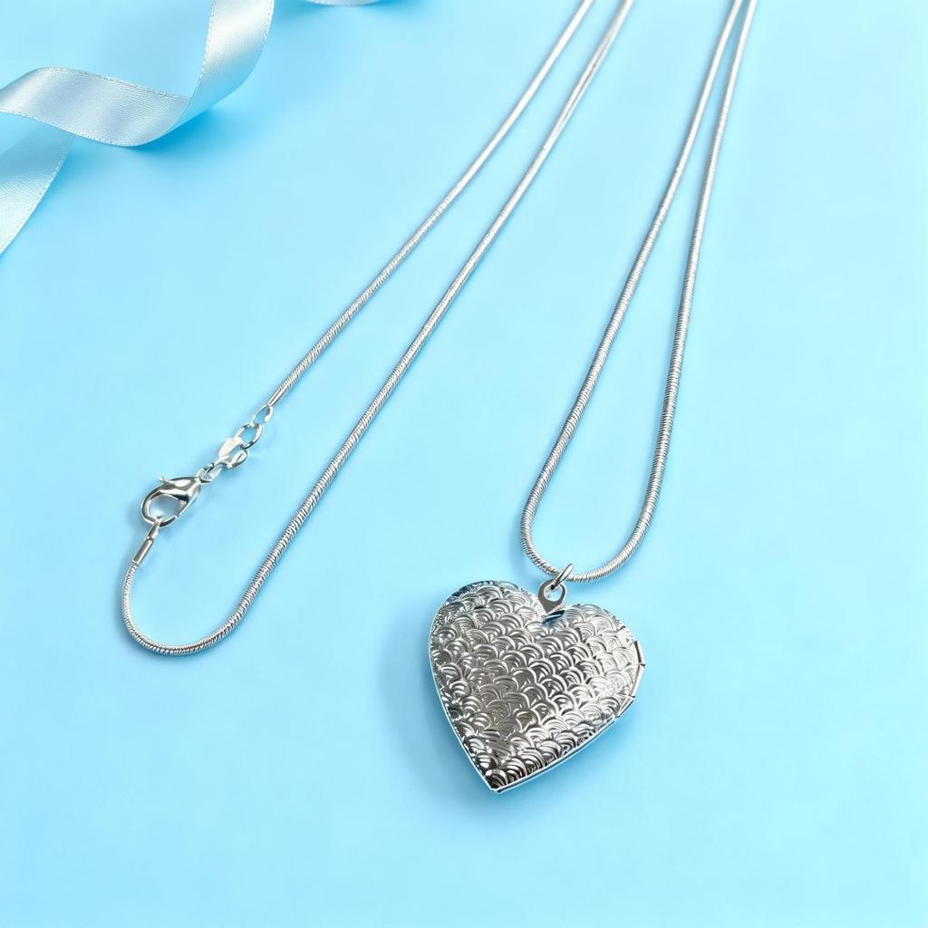 High-quality 925 sterling Silver cute Heart photo frame Necklaces For Women Fashion Party boutique Accessories Jewelry Gifts