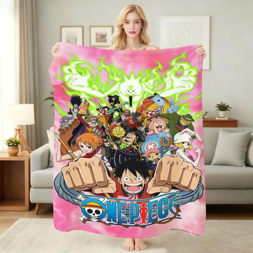 Luffy'S Straw Hat Pirates Pattern Flannel Blanket Soft Comfortable Throw Blanket For Camping Travel Home Decor Christmas Gift