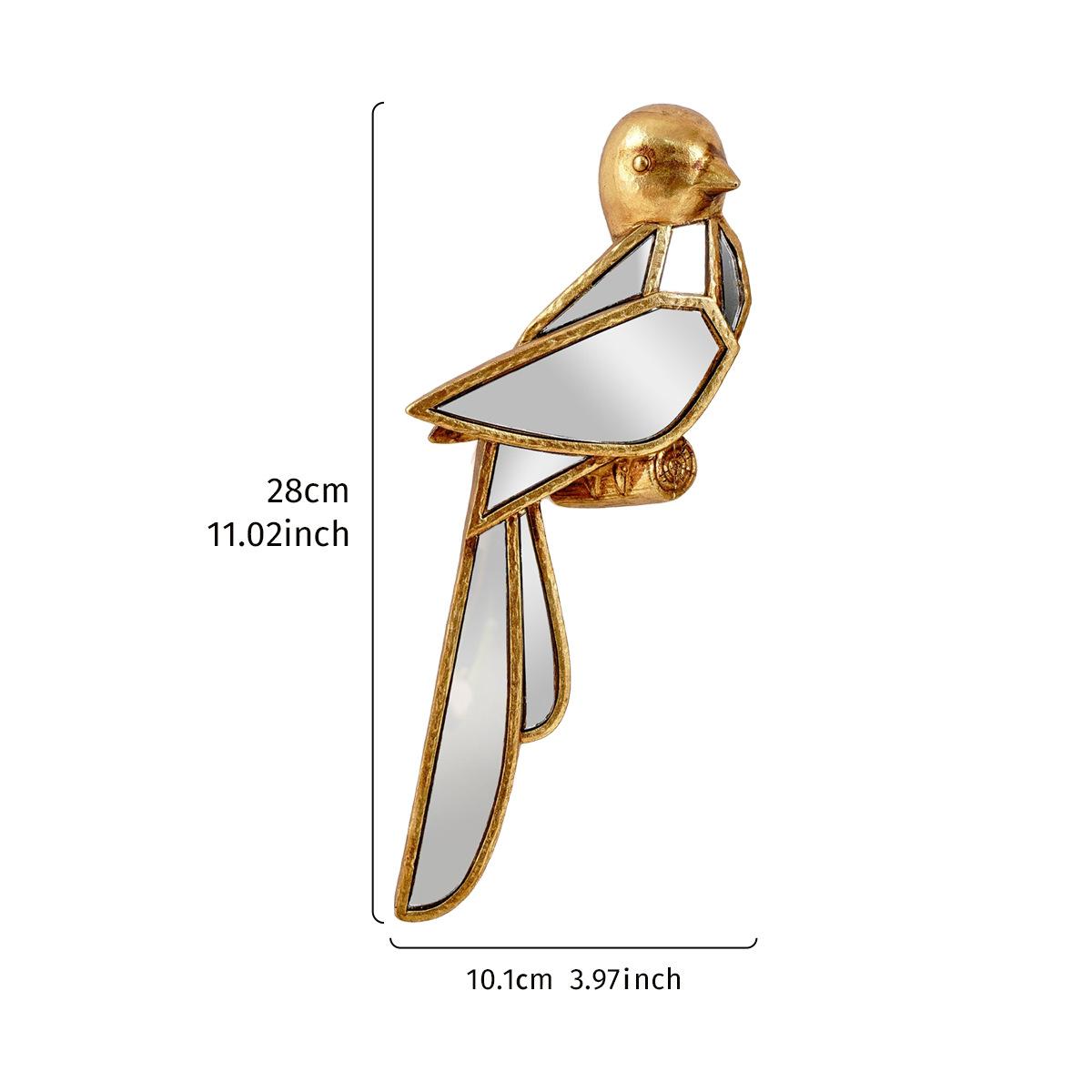 Golden Mirror Peacock Wall Hanging Simulated Golden Bird Decorative Piece Background Wall Decoration Pendant Room Decor