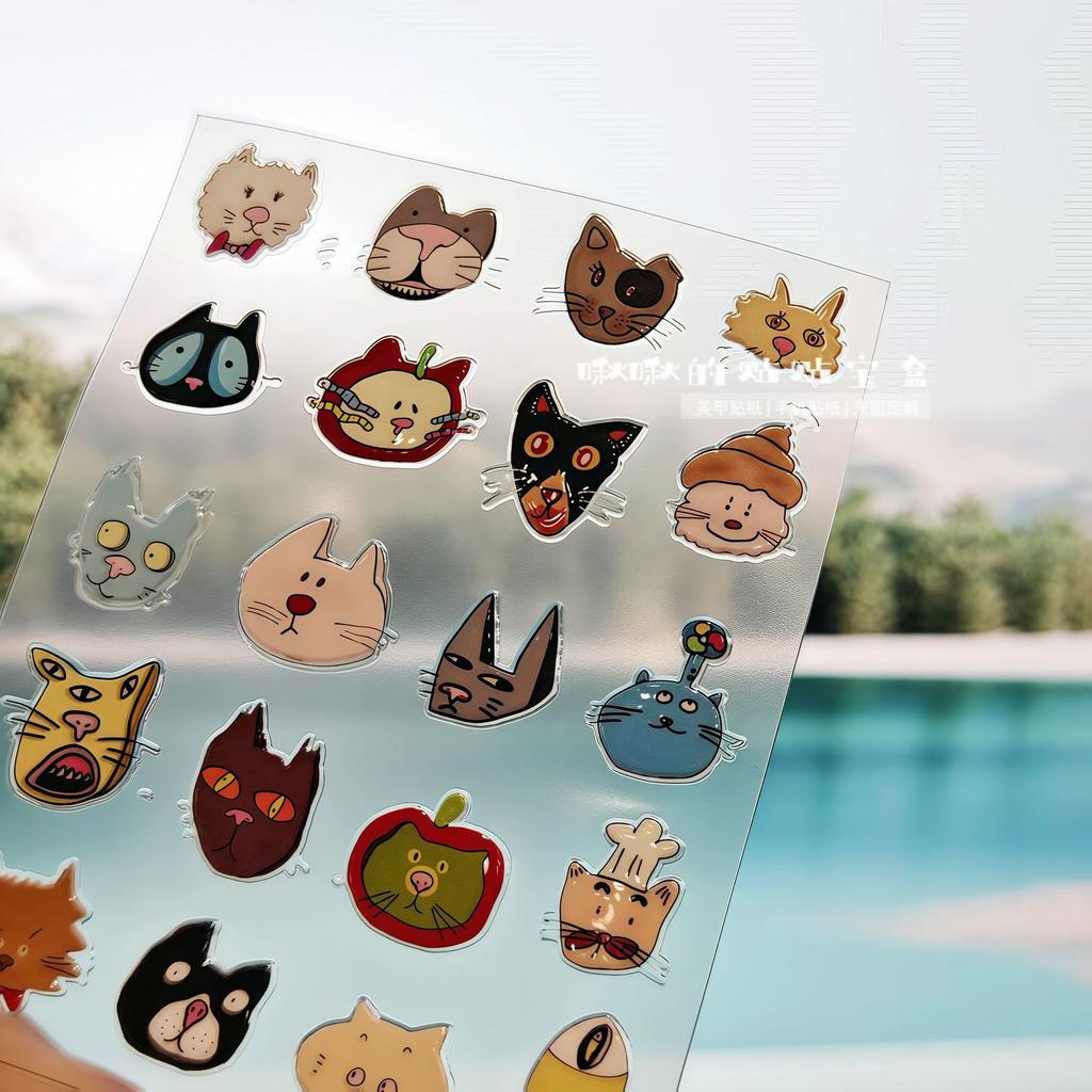 Puffy Jelly Stickers Funny Ugly Cute KT Cat Self Adhesive Waterproof for Journaling Camera Pen Holder Water Bottle Decor Ready