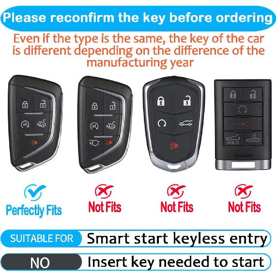 Sindeda for Cadillac Key Fob Cover with Keychain Soft Full Protection Key Shell Key Case Compatible with -2025 Lyriq Escalade ATS CT4 CT5 CT6 XT4 XT5