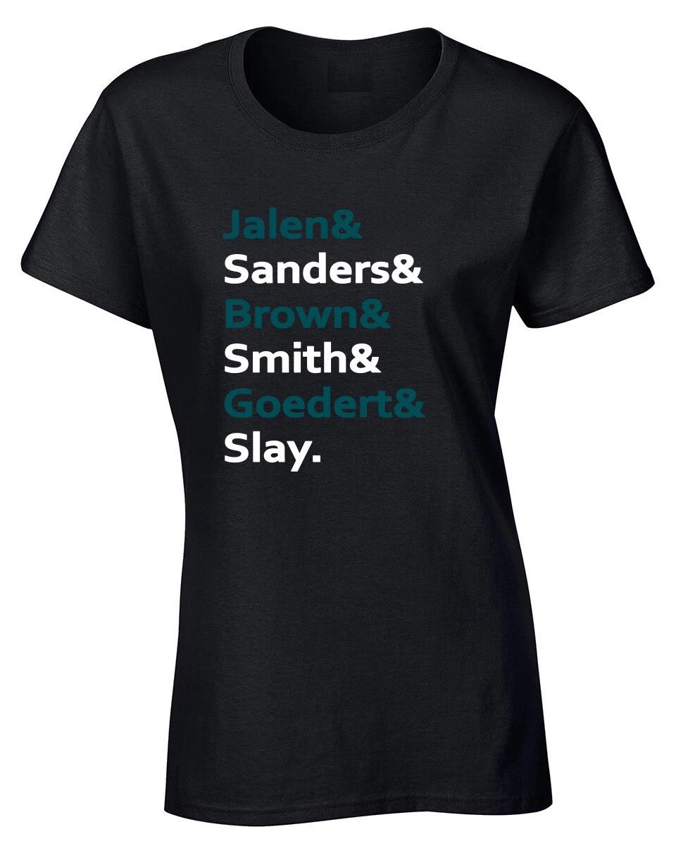 Philadelphia Eagles Line Up Hurts, Brown, Smith Women s T-Shirt S