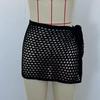 Women's European & American Sexy Knit Cutout See-through Short Beach Skirt