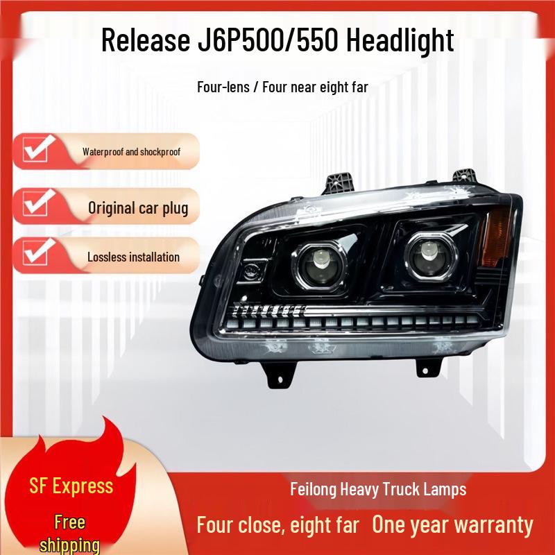 Compatible Dual-Lens LED Headlight Assembly for Jiefang New J6P Models (J6P500, J6P550, J6P420, J6P460) Left