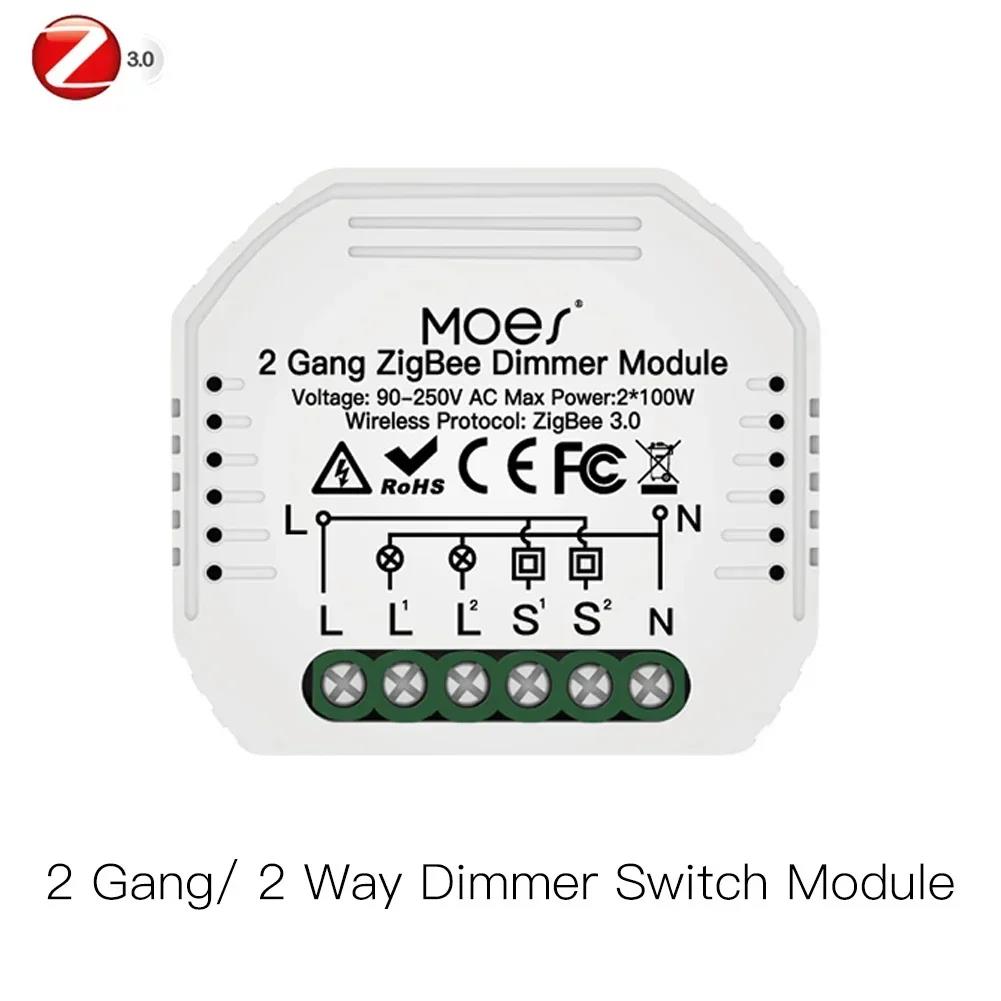 MOES Tuya Smart ZigBee WiFi Switch Module Dimmer Curtain Switch Smart Life App Remote Control Alexa Google Home Voice Control