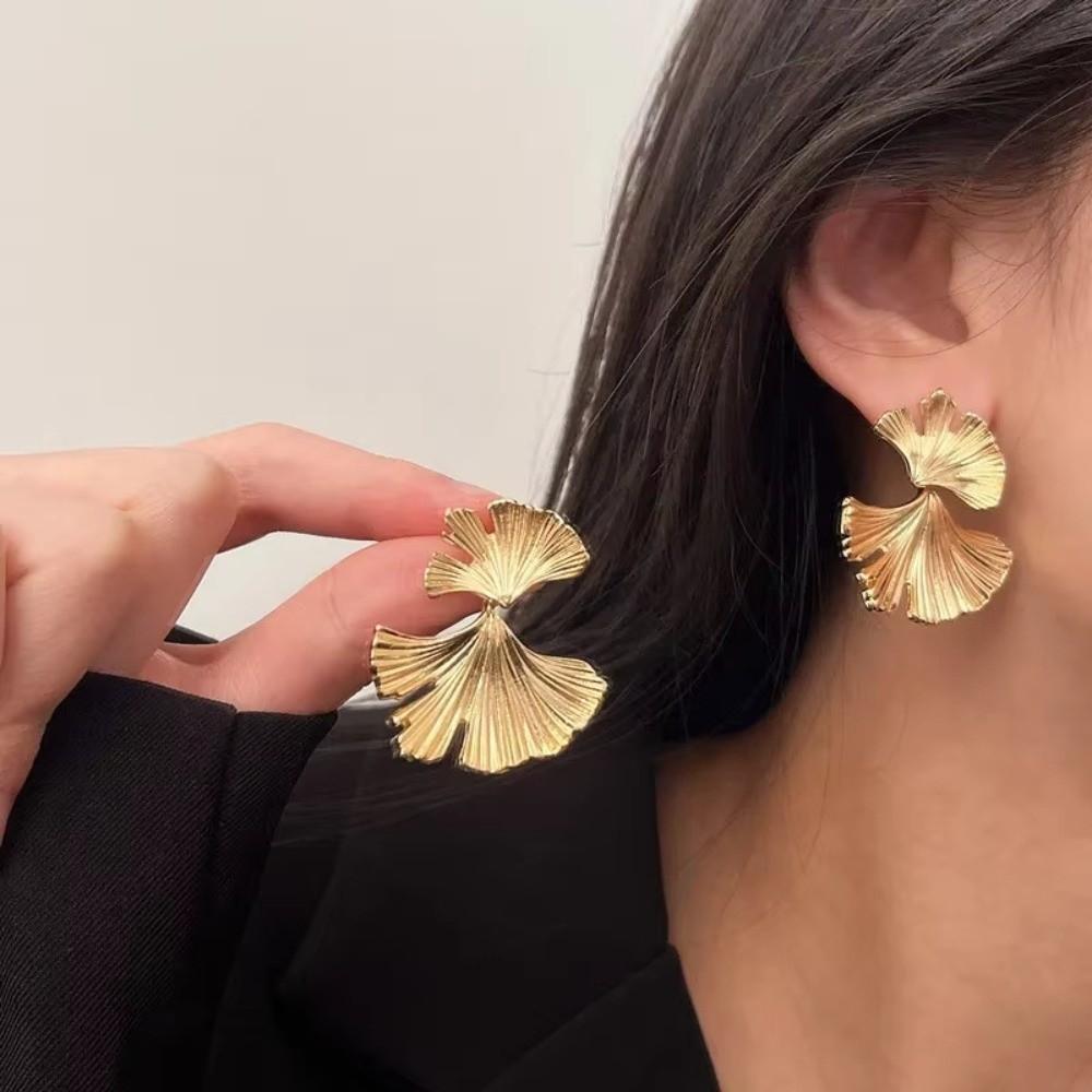 Silver/Gold Big Plant Earrings Fashion Jewelry Leaves Ear Studs Jewelry Gift Pendiente