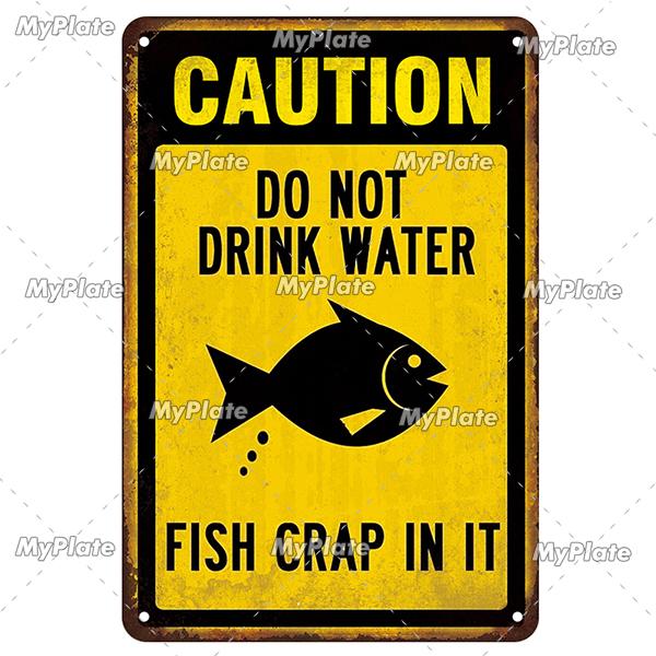 MyPlate Vintage Warning Shark Sea Beach Poster Metal Sign Plate Tin Sign Wall Crafts Decor For Home Plaque Decoration Gift