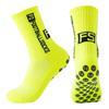 Non-Slip Mid-Calf Sports Football Socks with Terry Bottom and Round Silicone Grip