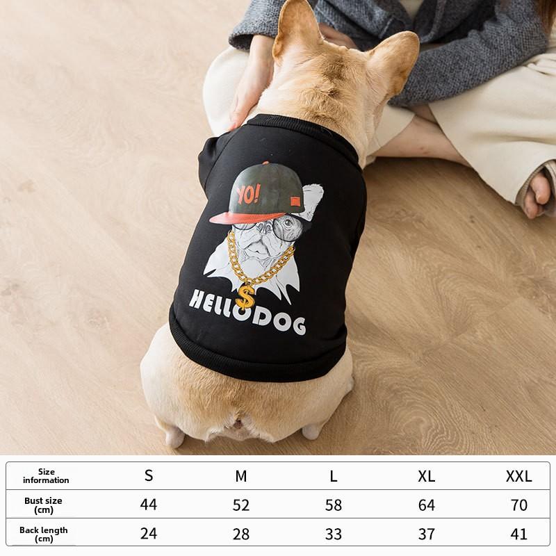 Spring and Summer Dog Medium and Small Dog Bullfighting Sweater Thin Breathable Fat Dog Starling Dog Pet Dog Clothes