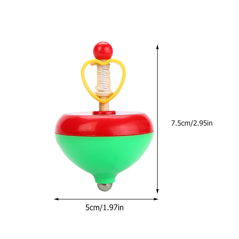 TOYANDONA Spinning Traditional Plastic Pull-String Tops, 3-Piece Set, Hand-Cranked Tops, Toys, Tops, Play,