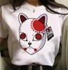 Kawaii Casual Anime Demon Slayer Kimetsu No Yaiba Graphics Female T-Shirt Summer Loose Blouse White Tees O-Neck Women Goth Tops