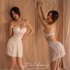Ice Silk Lace Back Push-Up Nightgown - Spaghetti Strap Seductive Lingerie