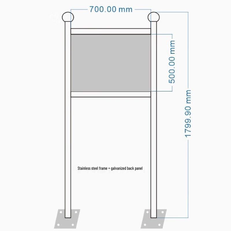 Long Zhan Freestanding Stainless Steel Poster and Bulletin Board