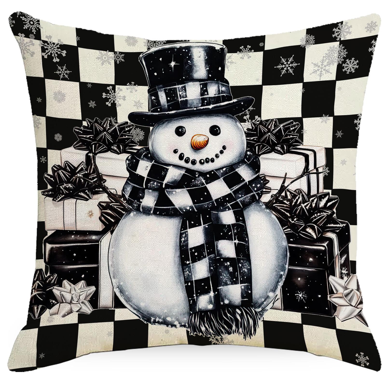 

Новый Рождественский Наволочка на Подушку Ретро Рождественский Лось Снеговик Принт Дом Праздник Подушка Подушка Чехол Украшение 45 * 45Cm