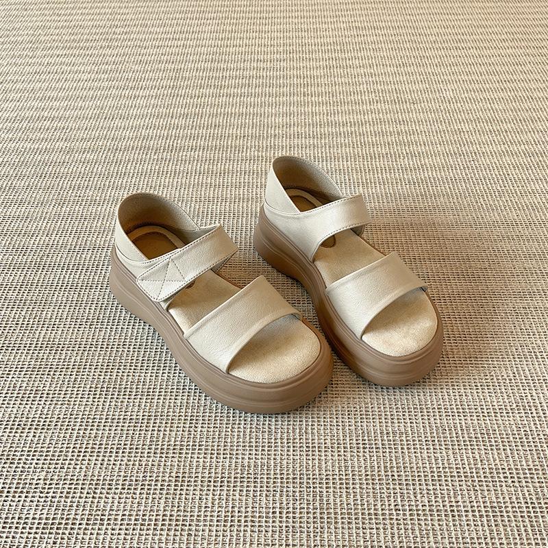 French Retro Bag Heel with Platform Sandals Women's New Summer Flat Bottom Is Easy To Wear, Not Tired, Wear Roman Shoes Outside