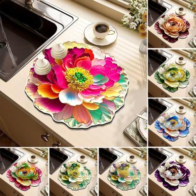 3D Blume Kieselgur Weiche Matte Saugfähige Barzähler-Unterlage für Tassen