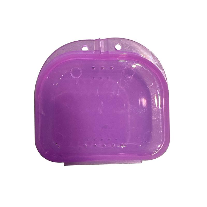 Praktická vícebarevná krabička na zuby s otvory Box na protézy Krabička na rovnátka