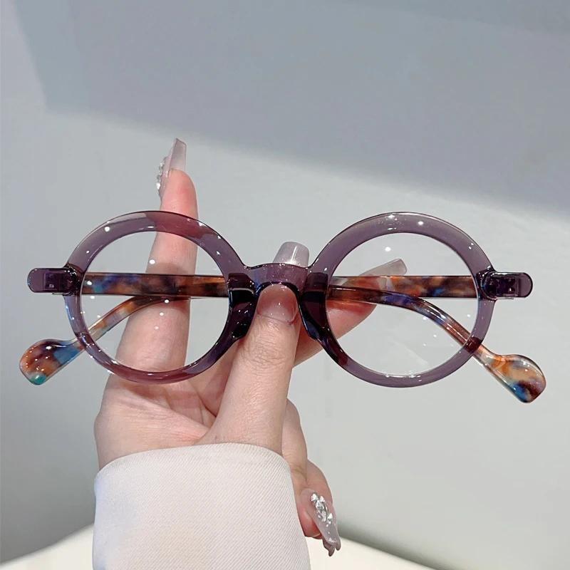 Vintage Round Glasses Men  New Fashion Blue Light Blocking Optical Frames Women Trendy Brand Design Decor Eyeglasses