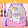 Cute Breathable Cartoon Double Shoulder Bag For Kids Comfortable Oxford Fabric