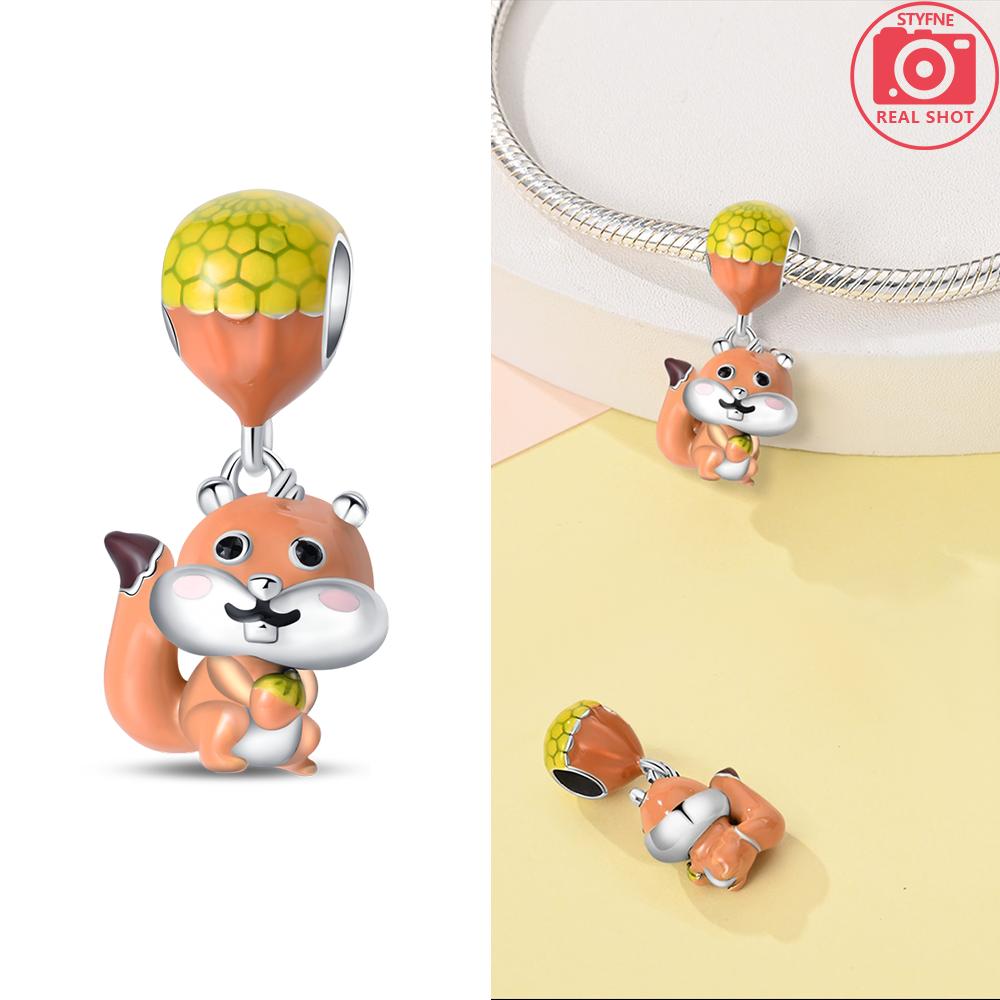 Original Copper Green Snakes Animals Elk Cute Squirrels Pink Claws Bead Fit Bracelet Diy Women Fine Gift Accessory