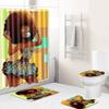 African American Women'S Bathroom Four-Piece Combination Set Household Door Mat Absorbent Non-Slip Floor Mat Carpet