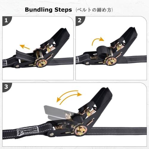 YAPJEB Ratchet Tie-Down Belt, 800kg Breaking Load, 25mm Width, 1m, 2m, 3m, 5m, Lashing Belt, Cargo Tie-Down Strap, Reflective, Multi-Purpose, for Movi