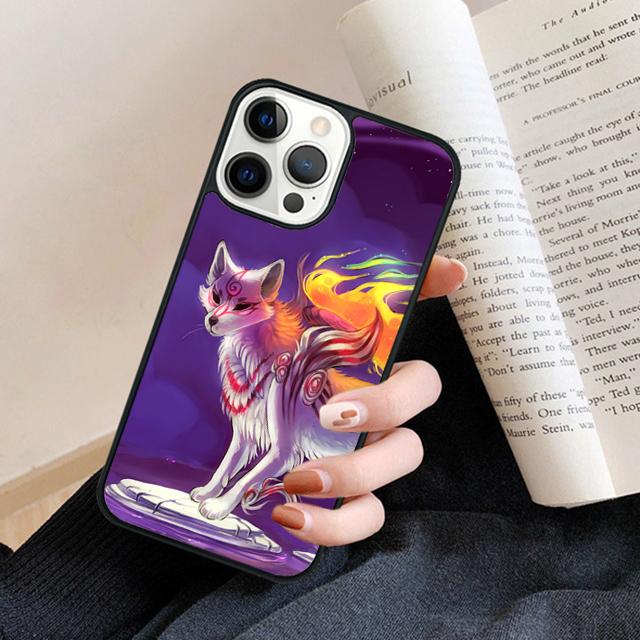 Kitsune Fox Art Phone Case Back Cover for iPhone 17 Air 16 15 14 13 11 12 Pro Max Plus Fundas Coque