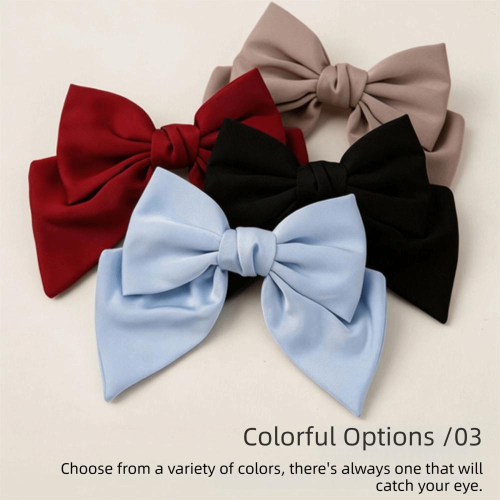 Satin Bowknot Hair Clip Spring Clip Hair Accessory Daily Wear French Hair Bow Clip Girls