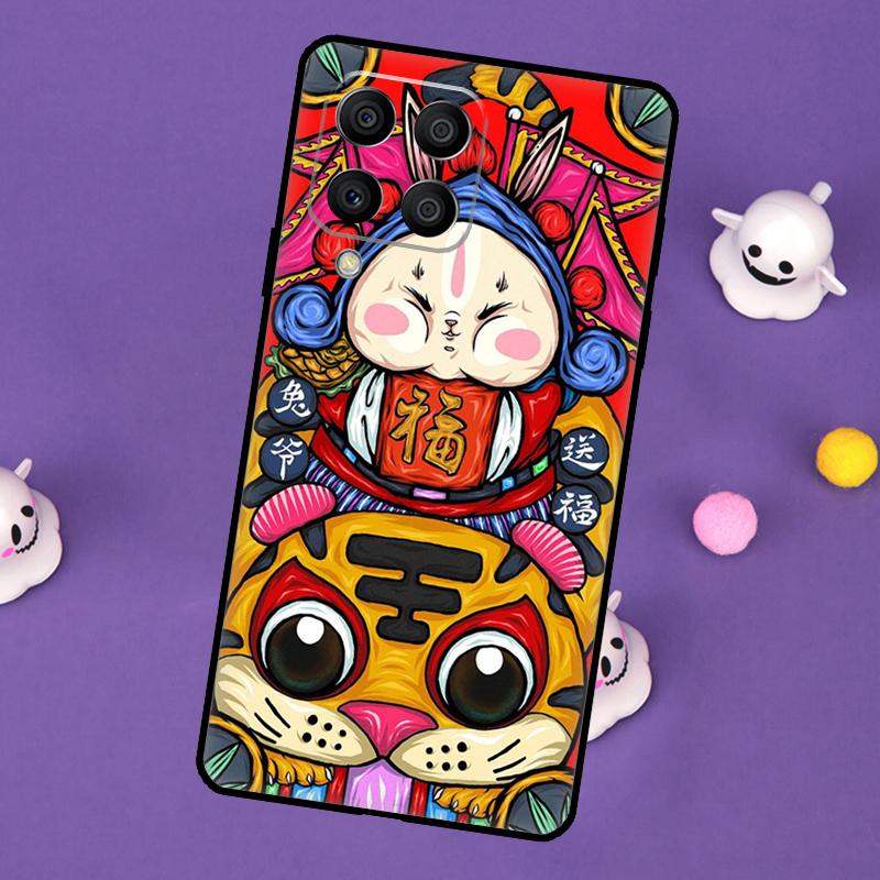 Cat Dragon Rabbit Chinese Style Cover For Samsung Galaxy M54 M14 M34 M33 M13 M23 M53 M15 M55 M31 M51 M20 M30s M32 M52 Case