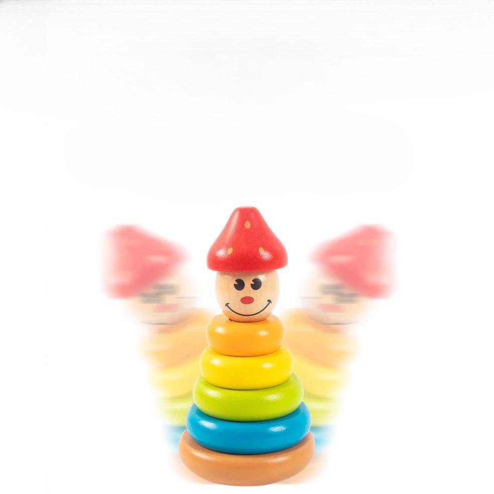 Wooden Children's Rainbow Tower Tumbler Stacked High Set of Columns Parent-child Activity Baby Early Education Educational Toys